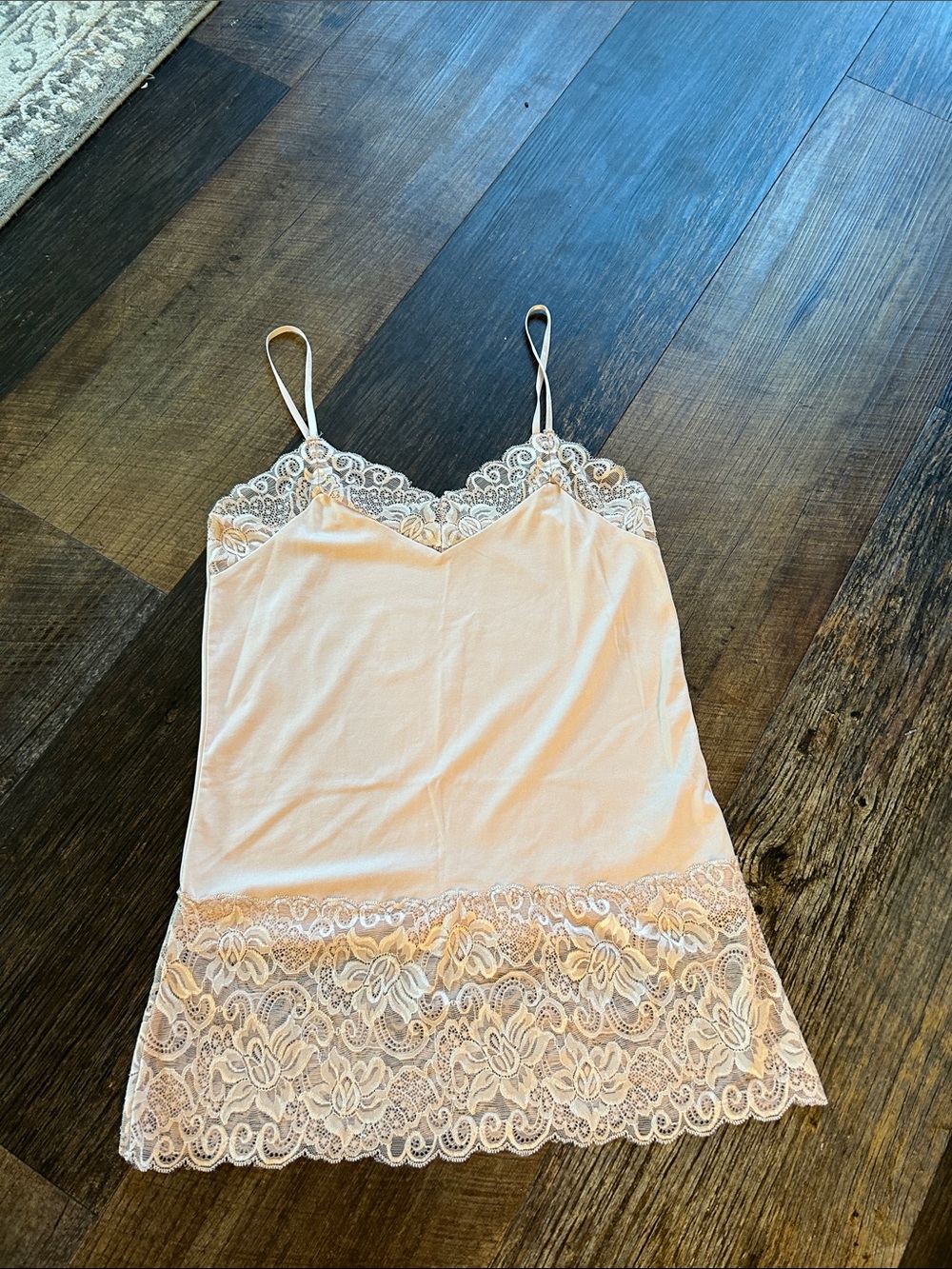 White House Black Market Blush Lace-Trim Slip Chemise